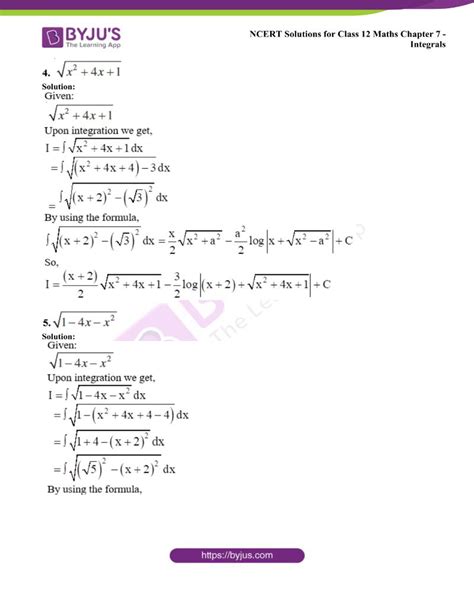 Ncert Solutions For Class 12 Maths Exercise 77 Chapter 7 Integrals Free Pdf Download