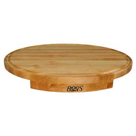 John Boos Co Maple Edge Grain Oval Countertop Cutting Board With