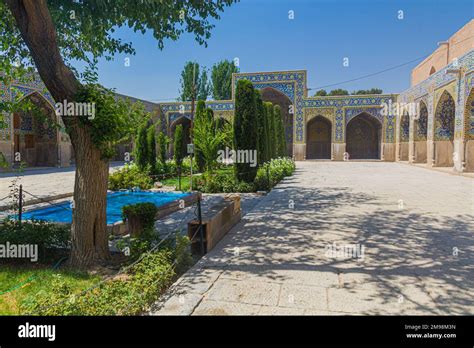 Courtyard Of The Shah Mosque In Isfahan Iran Stock Photo Alamy