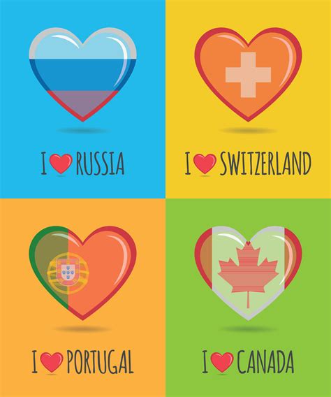 Loving And Colorful Posters Of Russia Switzerland Portugal And Canada