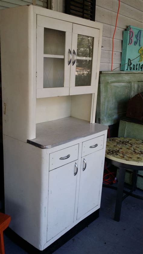 Vintage Metal Kitchen Cabinet With Glass Doors Contact For Shipping Metal Kitchen Cabinets