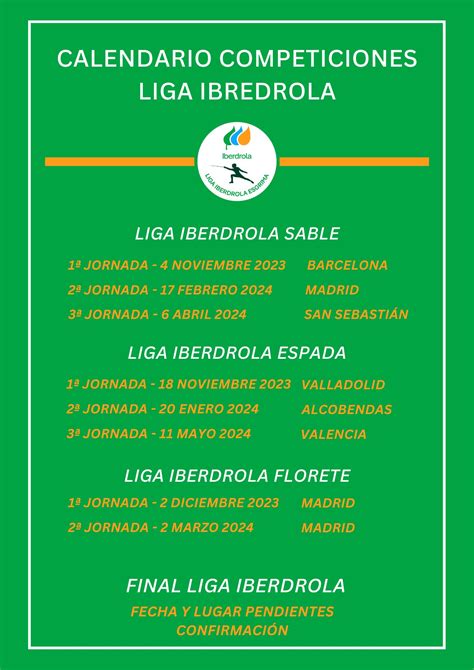 Calendario Competiciones Liga Ibredrola Real Federaci N Espa Ola De