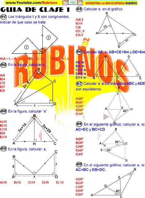 Congruencia De Tri Ngulos Fichas De Geometria Para Practicar