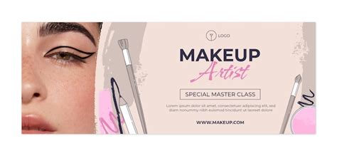 vector hand drawn texture makeup artist social media cover template