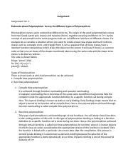 C Docx Assignment Assignment Set 1 Elaborate About Polymorphism