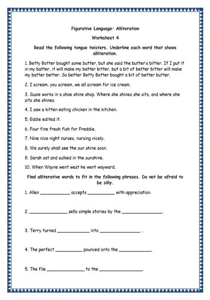 Figurative Language Worksheets Free Printables English Worksheets