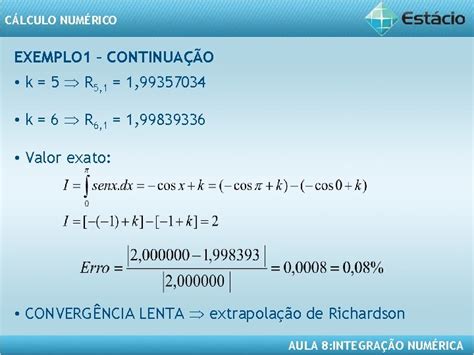 Clculo Numrico Aula 8 Integrao Numrica Clculo Numrico