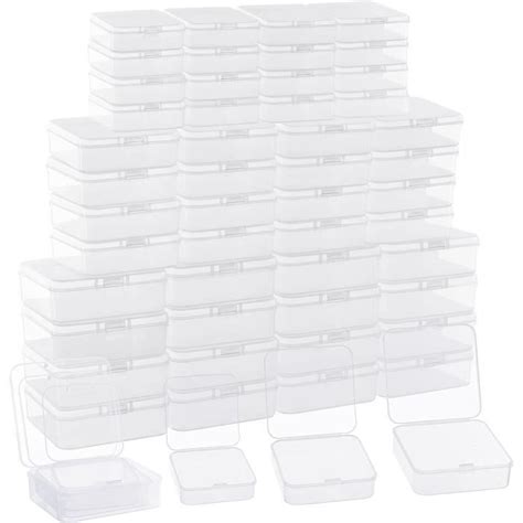 Lot De 54 Petites Boites Plastiques Transparentes Avec Couvercle