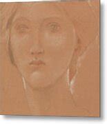 Study Of The Head Of Margaret Burne Jones Drawing By Edward Coley Burne