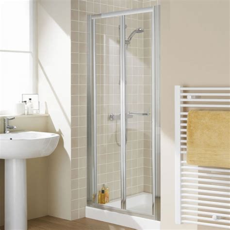 Lakes Classic Semi Frameless Bi Fold Shower Door 900mm LKVB090S