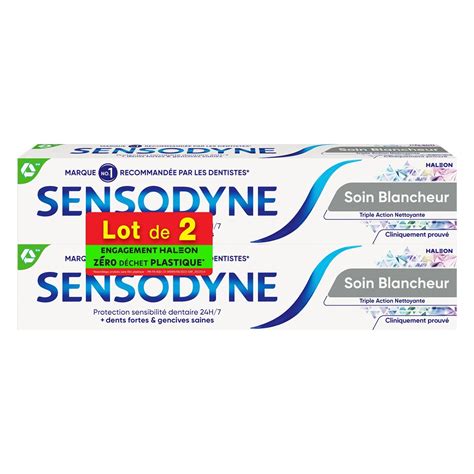 Dentifrice Soin Blancheur Triple Action Sensodyne Le Lot De 2 Tubes