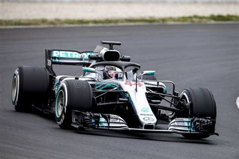 JOURS 2018 D ESSAI DE FORMULE 1 LEWIS HAMILTON Photo stock éditorial