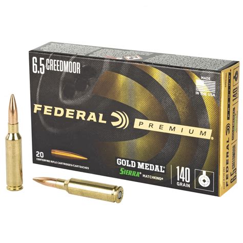 Federal Gold Medal Match 6 5 Creedmoor Ammo 140gr BTHP 20 Round Box