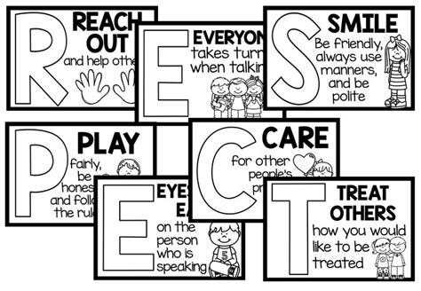 Respect Acrostic Poem Poster Set Classroom Decor Acrostic Writing