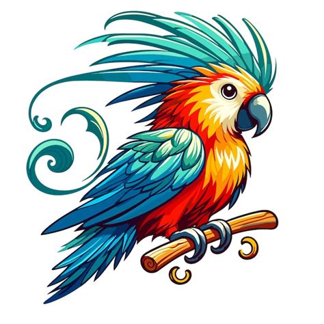 Premium Vector A Colorful Parrot Cartoons Generated Ai