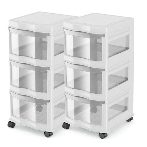 Life Story Classic 3 Shelf Storage Organizer Plastic Drawers White 2