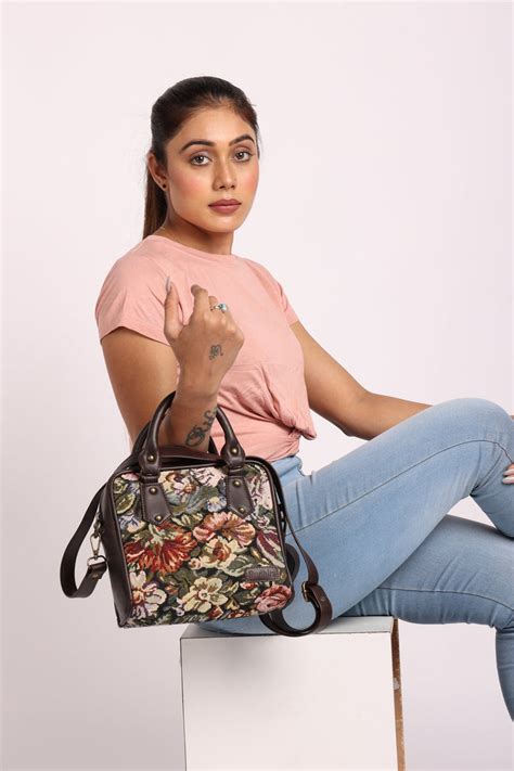 Rudhia Floral Print Satchel Bag Rudhira World