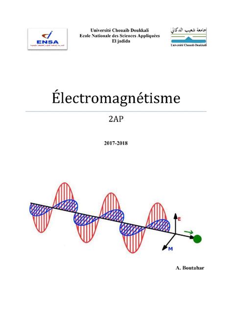 Électromagnétisme Cours de l EM S4 V5 CHAPITRE 1 Introduction 2 Loi