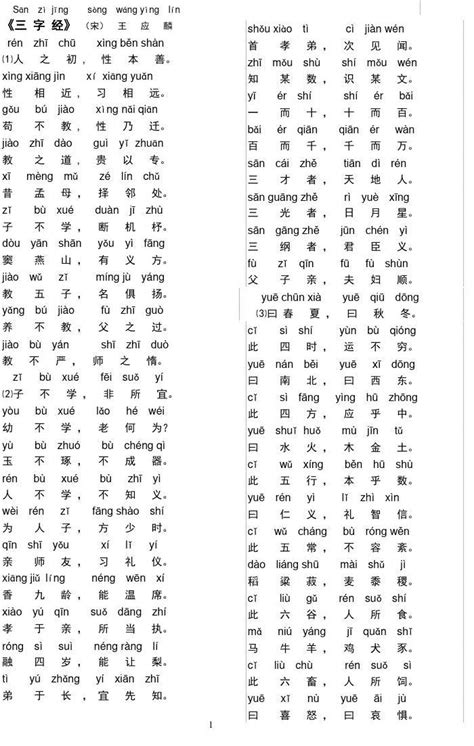 带拼音的三字经全文word文档在线阅读与下载无忧文档