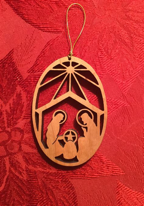 Delicate And Elegant Nativity Scene Ornament For Christmas Wooden