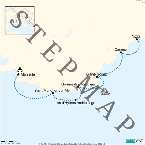 Stepmap Segeln Entlang Der Cote Dazur Landkarte F R Frankreich