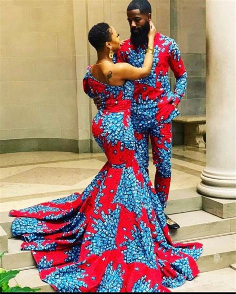 Couple African Outfit African Couple Engagement Outfitankara Gown Ankara Clothes For Couples