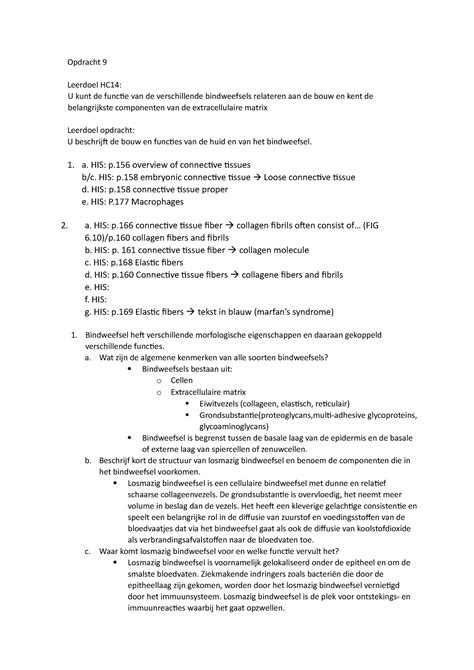 HC 14 Voorbereiding Opdracht 9 Leerdoel HC14 U Kunt De Functie Van