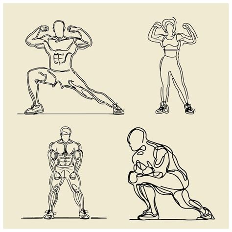 Premium Vector Fitness Training Sketch Line Art Vector