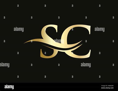 Initial Gold Letter Sc Logo Design Sc Logo Design With Modern Trendy