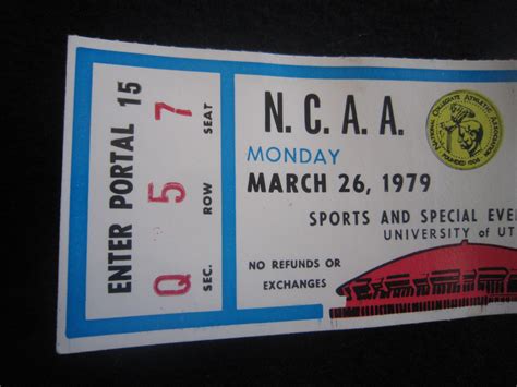 1979 Original NCAA Finals College Basketball Ticket Stub MAGIC VS BIRD ...