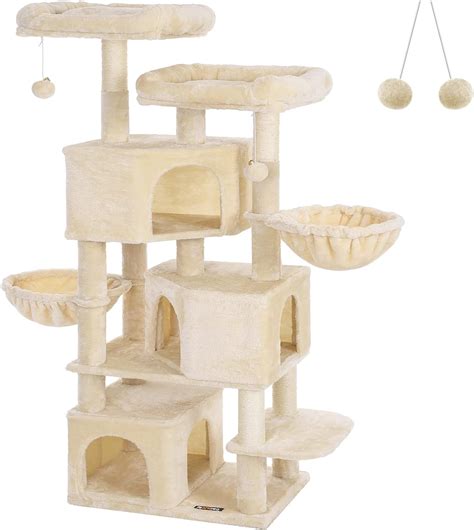 Feandrea Arbre Chat Xxl Avec Niches Hauteur Cm Beige