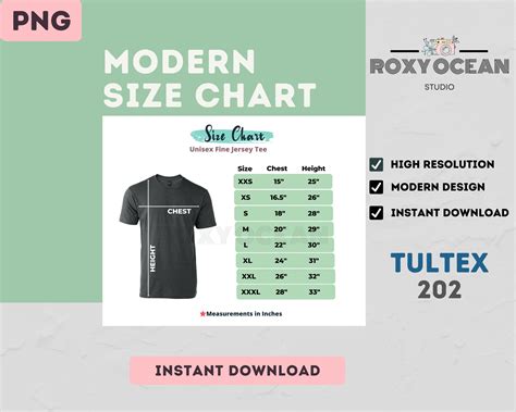 Tultex Color Chart Tc Color And Size Chart Digital Etsy