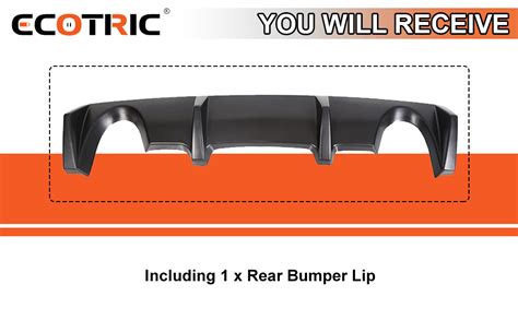 Amazon Ecotric Rear Bumper Diffuser Bumper Lip Spoiler Compatible