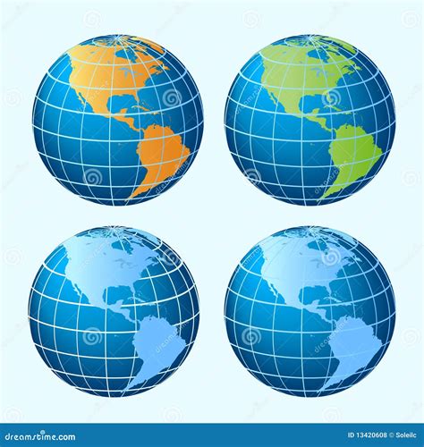 Globes Showing America Continents Royalty Free Stock Photos Image