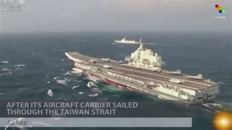 China Aircraft Carrier Enters Taiwan Strait Youtube