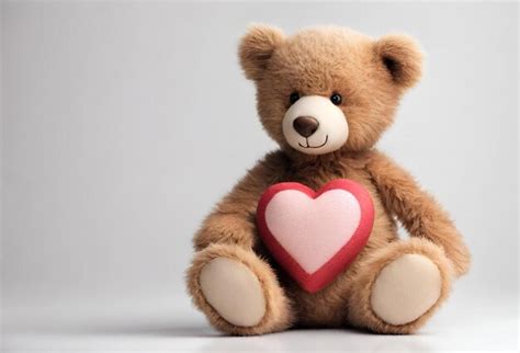 Premium Photo Brown Teddy Bear Holding Red Heart On White Background