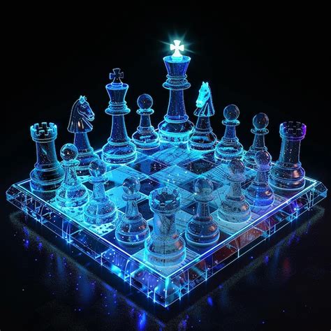 A glowing chess board | Premium AI-generated image