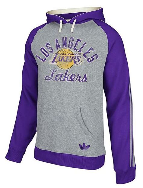 Adidas La Lakers Fleece Raglan Pullover Hoodie Roupas Estilo