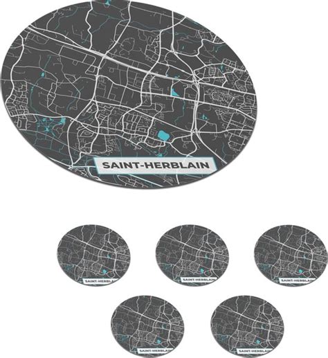 Onderzetters Voor Glazen Rond Saint Herblain Plattegrond