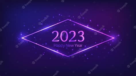 Premium Vector 2023 Happy New Year Neon Background