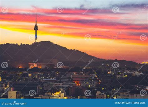 Night View of Seoul and Seoul Tower Stock Photo - Image of korea, park: 221341622