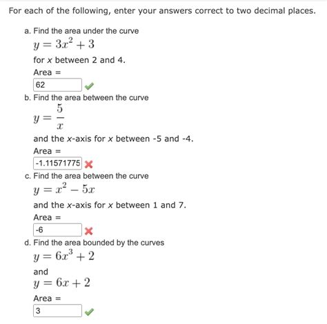 Solved For Each Of The Following Enter Your Answers Correct