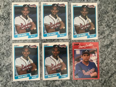 Card Lot Dave Justice Rookie Rc Fleer Donruss Ebay