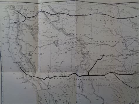 Sold Price 1869 Map Great Railroad Routes Invalid Date Pdt