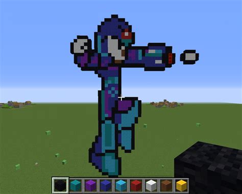 Megaman X Pixel Art First Big Pixel Art Minecraft Project