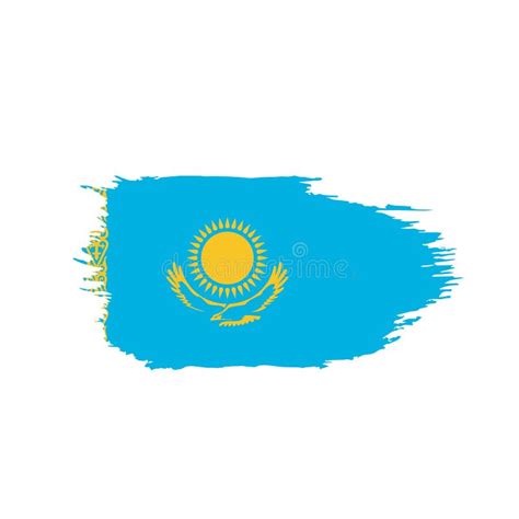 Kazakhstan Flag, Vector Illustration Stock Vector - Illustration of ...