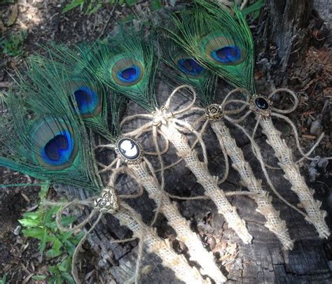 Stylish Burlap Peacock Feather Pen Wedding By Hanscreations Wedding