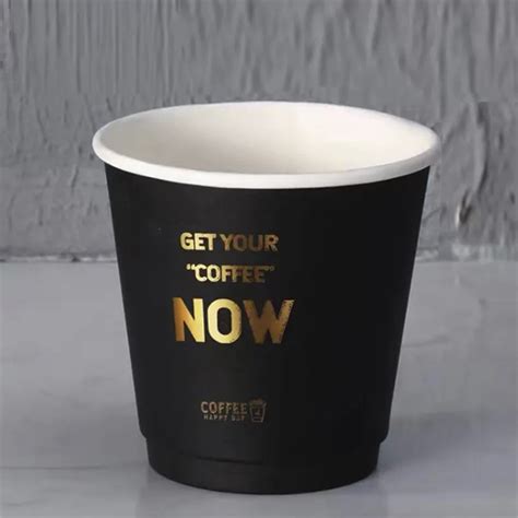 Supply Disposable Wholesale Lovely Blue Printed Waterproof Hot Drink Double Wall Paper Coffee