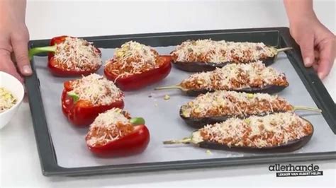 Gevulde Aubergine Paprika Met Mediterrane Bulgur Allerhande YouTube