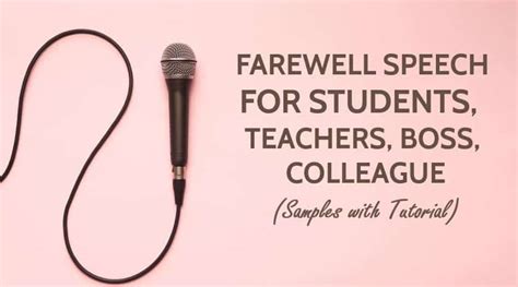 Farewell Speech For Students Teachers Boss Colleague